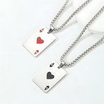 Colar Cartas de Pôquer em Aço Inoxidável