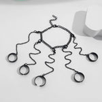 Pulseira Geométrica de Pulso com Anéis Punk